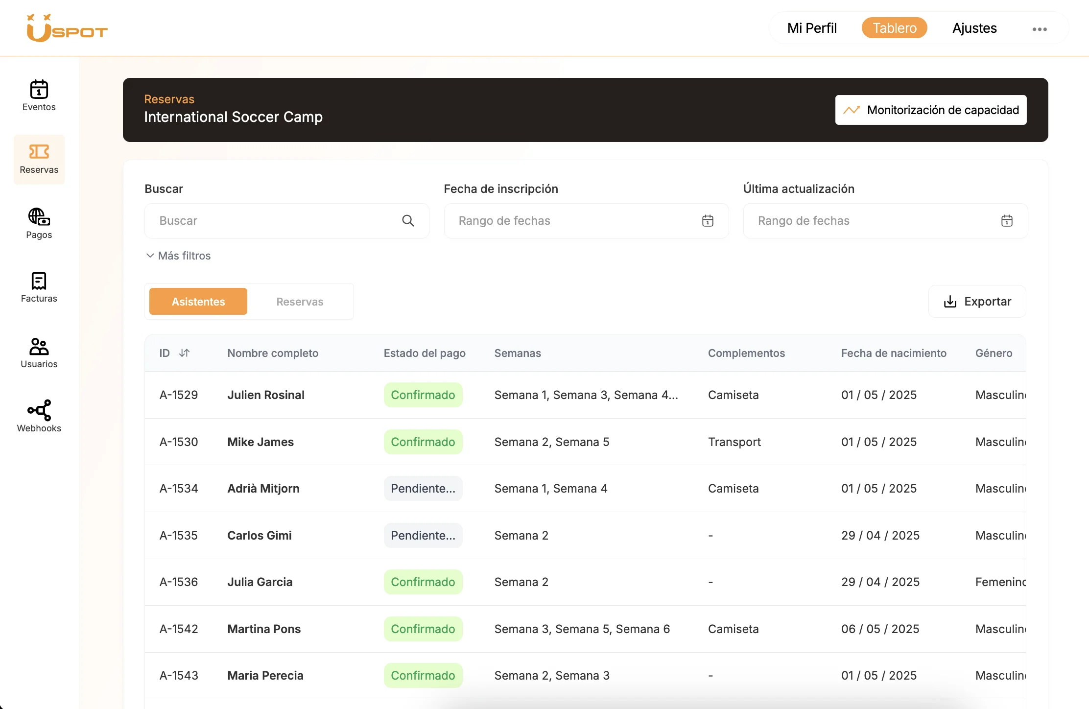 Club dashboard — season 25/26